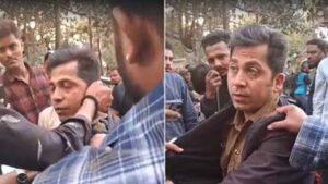 Jabalpur में पुलिसकर्मी के साथ सरेराह मारपीट और गाली-गलौज, वीडियो हुआ वायरल